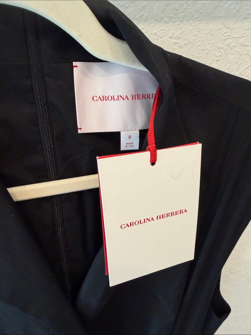 Carolina Herrera Black Wrap Style Midi Dress - Picture 7 of 11